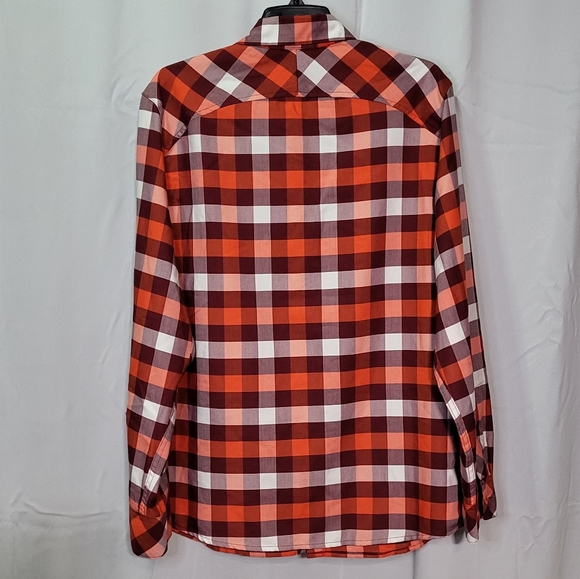 All In Motion Men's NWT Red Long Sleeve Flannel Button Down Shirt Size Medium - Picture 6 of 6